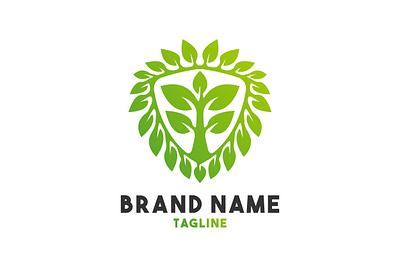 Plant Shield Logo branding design exclusive green guard illustration leaf leaves logo natural nature plant secure shield tree vector