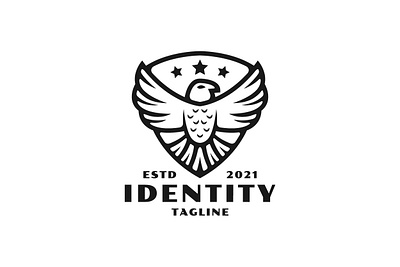 Eagle Shield Logo animal branding design eagle exclusive falcon fly flying guard hawk identity illustration logo old secure shield vector vintage
