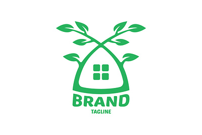 Plant House Logo animal brand branding design exclusive green home house illustration leaf leaves logo minimalist natural nature organic plant tree vector
