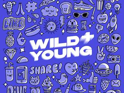Wild+Young Branding agency art brand brand design branding cartoon design doodle font identity illustration influencer logo logo design logo designer social media symbol web web agency
