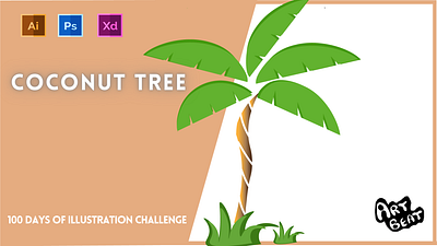 Day-18-Plant Illustration-Coconut Tree branding design flat graphic design illustration logo typography ui ux vector