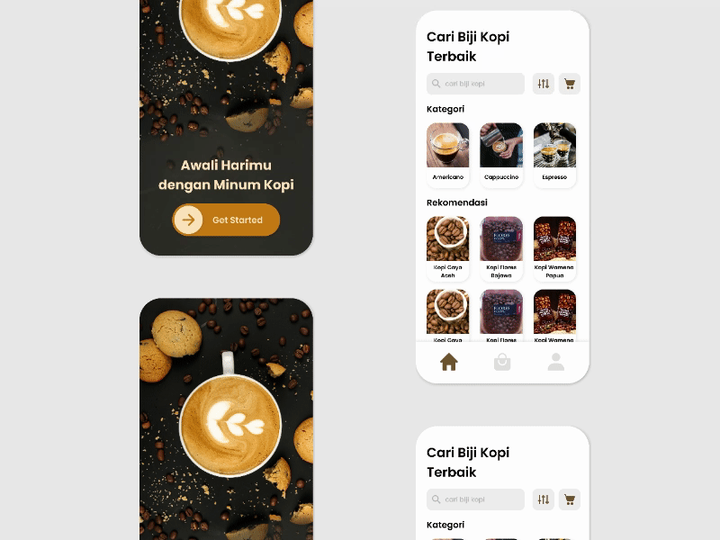 UI Design Toko Biji Kopi app branding design flat graphic design mobile mobile app ui ui design