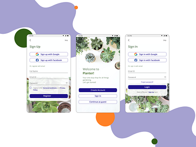 Daily UI - Sign Up app daily ui design dribbble figma minimal mobile app mobile design mobile ui plant ui ux visual design