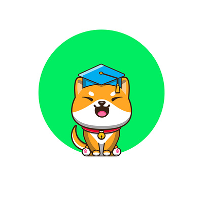 Shiba Inu graduation animation branding cartoon cartoon character design icon illustration illustrator logo shibainu