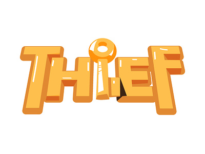 THiEF angkritth icon logo robber thief typographic vector