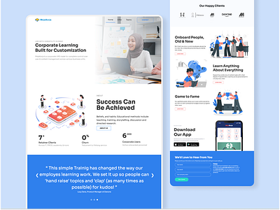 Landing Pages — MejaKerja Corporate Learning Apps design landing pages uiux design web ui webpage webpage design