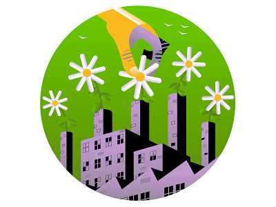 Biden's New Green Deal 2021 conceptual contemporary design editorial green deal illustration illustrator logo politics vector