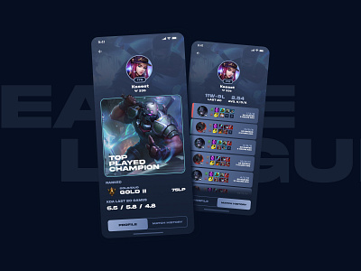 League+ Profile Re-design app design game design game interface interface league of legends lol mobile screen profile profile page stats ui uiux video game web design