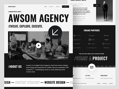 AWSOM - Digital Agency Landing Page agency agency website bold clean creative agency design digital agency home page landing page ui web web design website