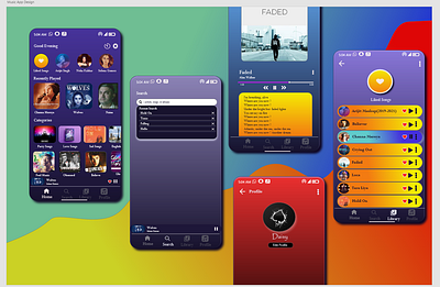 Music App Design adobe xd app design logo ui ux