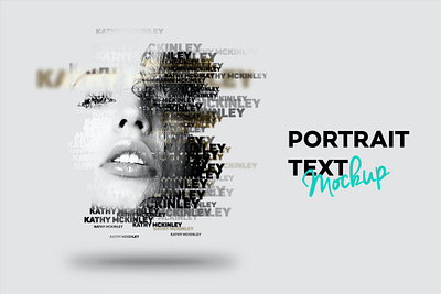 Text Portrait Mockup 3d 3d text 80s animation branding design designposter graphic design illustration light logo logo text mockup motion graphics portrait text text effect ui