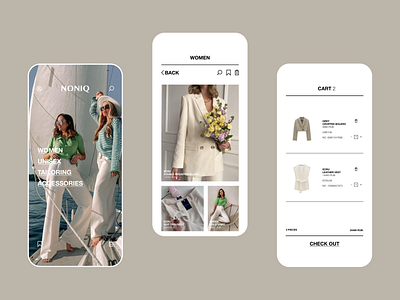 NONIQ App Concept. app app concept clothes clothing fashion fashion app fashion design fashion web minimalism noniq uxui