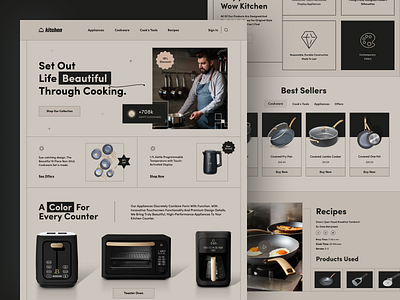 Kitchen Equipment Website agency cooking desktop kitchen landing page orix premium product retro retro style sajon trending ui designer visual designer web design web designer web header web landing web landing page website design