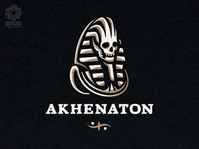 Akhenaton skull logo akhenaton branding egypt logo pharaoh skull