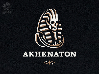 Akhenaton skull logo akhenaton branding egypt logo pharaoh skull