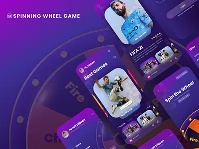 Spin Wheel Mobile app game adobe xd game app illustration mobile app design uiux