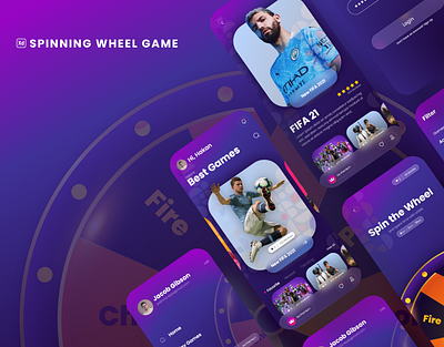 Spin Wheel Mobile app game adobe xd game app illustration mobile app design uiux