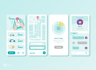 User Interface Design - Ojek Online App app app designer application daily uiux design designer app illustration transportation online ui ui ux ui design uidesign uiux uiuxdesigner user interface user interface designer ux uxui web