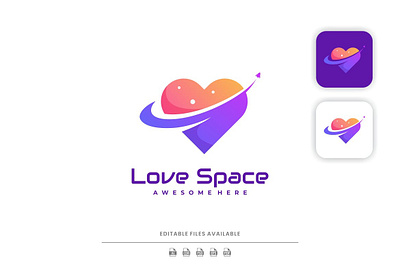 Love Space Color Logo 3d 3d letter abstract animation branding concept creative design gradient graphic design illustration logo love motion graphics space ui vector