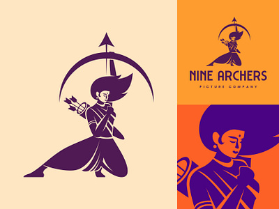 Nine Archers Logo Design archer arjun branding graphic design illustration logo logo design minimal simplified vector