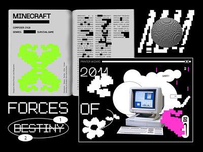 Printer Wizard branding colour palette design game glitch graphic design illustration minecraft music oldgame pixel pixelart poster ty typo typography