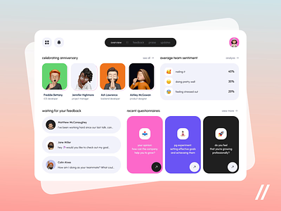 Team Feedback App animation business design feedback hr interaction landing landing page navigation platform staff team tool ui uiux ux web web design web interaction web site