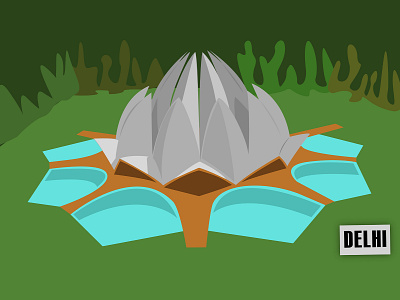 LOTUS TEMPLE concept design delhi design flat illustration freelance graphic design hire illustration illustrator lotus temple