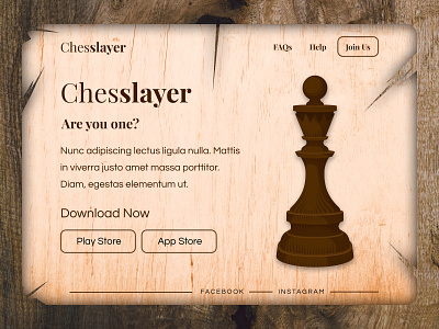 Chesslayer | App Downlaod | Web UI app download app download design broken brown chess concept design design figma freelance graphic design hire modern ui ui challenge user experience user interface ux web design wood wooden chess