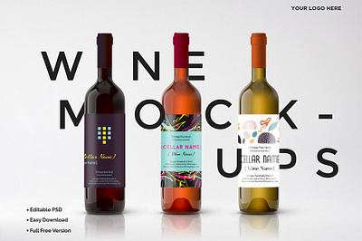 Wine Bottle Mockup 3d bevarage bottle label design bottle mockup branding free design free graphic design resources free mockup free mockup psd free psd freebies graphic design label label design liquor label design mockup modern label design packaging template wine label