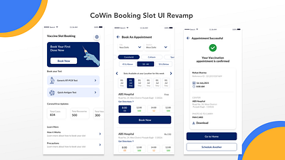 Vaccine Slot Booking UI app covid design graphic design product design revamp ui uidesign ux vaccination