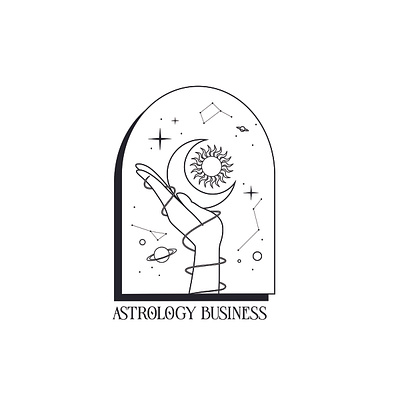 Astrology Illustration & Logo Design astrology branding business design graphic design horoscope illustration logo moon space stars sun vector