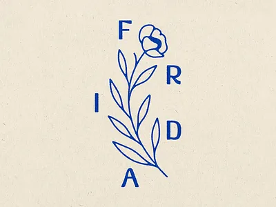 Frida Flower beauty collective flower fort worth frida illustration illustrator leaves salon slow texture type typography