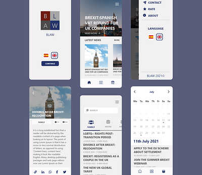 Law Blog and News App application blog branding law news ui