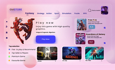GameStore Glassmorphism design arifin glassmorphism ui ux web