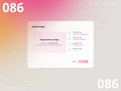 Daily UI 086 - Progress Bar daily ui daily ui 086 daily ui 100 daily ui challenge design loading bar pink popup progress bar ui upload vector