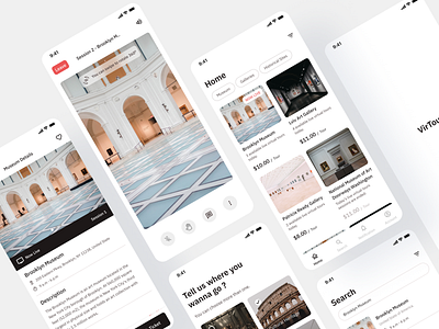 VirTour - 360° Live Tour description design detail galleries history images live mobile mobile design museum travel ui uiux video videos