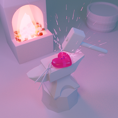 SAVAGE LOVE 3dillustration b3d blender blender3d blendercommunity blendercycles cgi clay cute cycles heart kawaii kawaiiart love lowpoly lowpoly3d lowpolyart lowpolyartwork madewithblender modeling