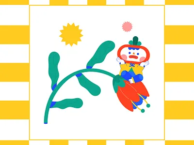 Sad Flower Boy anime basic character design colorful creativity cute design fairy flat floral flower graphic design icon illustration illustrator kawaii minimalistic quirky vector vector graphic