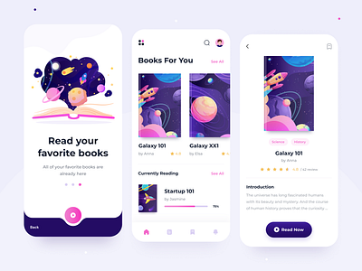 Reading Books App design mobile app mobile app design mobile design mobile ui readingapp ui uidesign