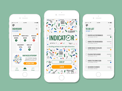 Indicator app design logo pattern productivity typography ui ux