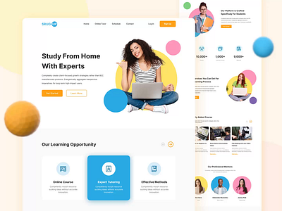 Srug-up 🔥 | Online Education Course Landing Exploration animation class course design e learning education landing landing page learning online online course online school school student web design website website design