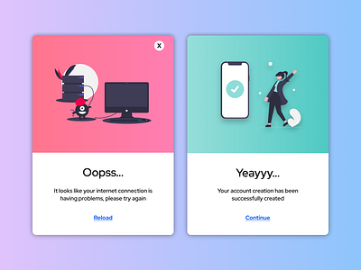 Modal Error & Success app application branding design exploration mobile modal popup ui