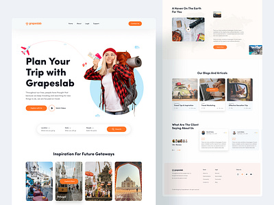 Travel Agency Website design dribbble best shot grapeslab homepage landing page rentals tourism tourist vacation travel agency travel agent travel app travel guide traveling traveller trip planner uiux web web design webdesign website