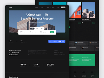 Realm · Real Estate Website app clean design house house rent landing page minimalist properties property real estate rent ui ux web design webdesign website