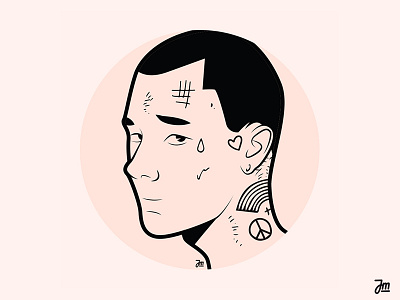 New face avatar character character design design face flat illustration logo man portrait profile picture tatoo tatoos vector