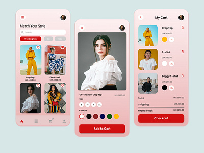 E-commerce mobile application. app design figma ui ux