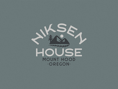 Niksen House Logo badge design branding cabin house illustration logo mount hood nature oregon outdoors typography vintage vintage design