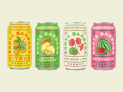 Santa Barbara Shandies beer botanical citrus design floral graphic design illustration illustrator packaging vector