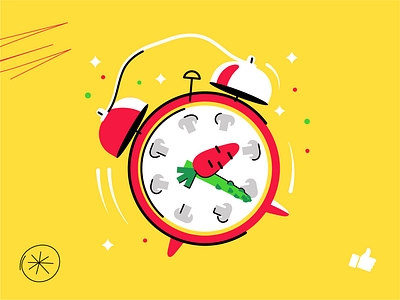 Kitchup.ch | illustration 2d animation agency animated animation clock cook design digital flat graphic graphic design green illustration motion graphics red yellow