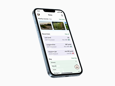 Golf app android app application clean design iphone mobile native product sport ui ux